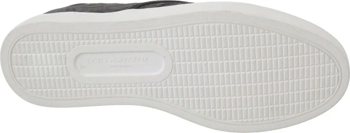 Gray Leather Flat Caiman Mens Loafers Men's Shoes - Image 6