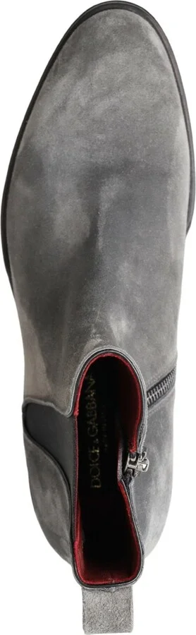 Gray Leather Men Ankle Boots Men's Shoes - Image 4