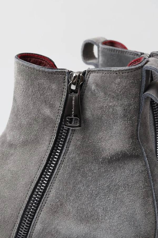 Gray Leather Men Ankle Boots Men's Shoes - Image 6
