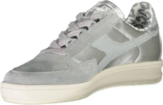 Gray Leather Women Women's Sneaker - Image 3