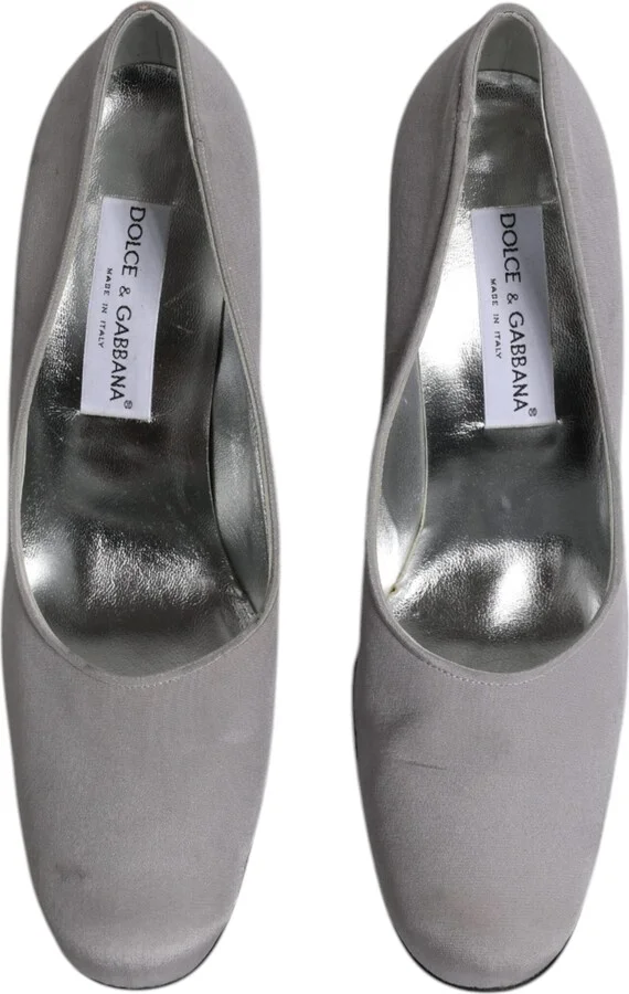 Gray Suede Leather High Heel Pumps Women's Shoes - Image 3