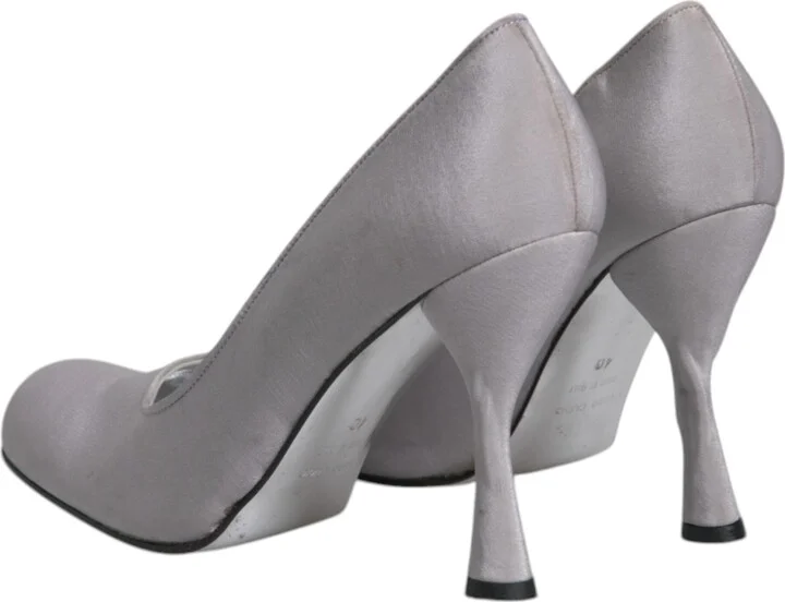 Gray Suede Leather High Heel Pumps Women's Shoes - Image 5