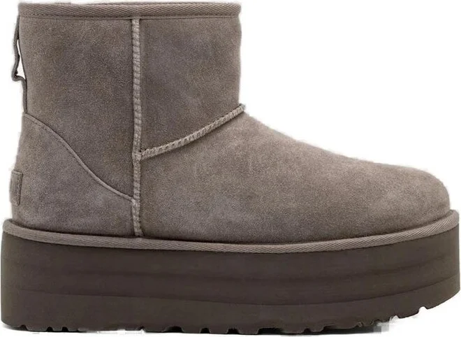 Gray Suede Leather Women's Ankle