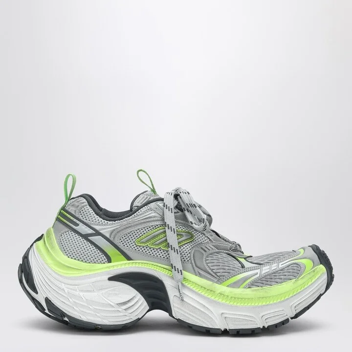Gray/white/fluorescent yellow sneaker 6XL