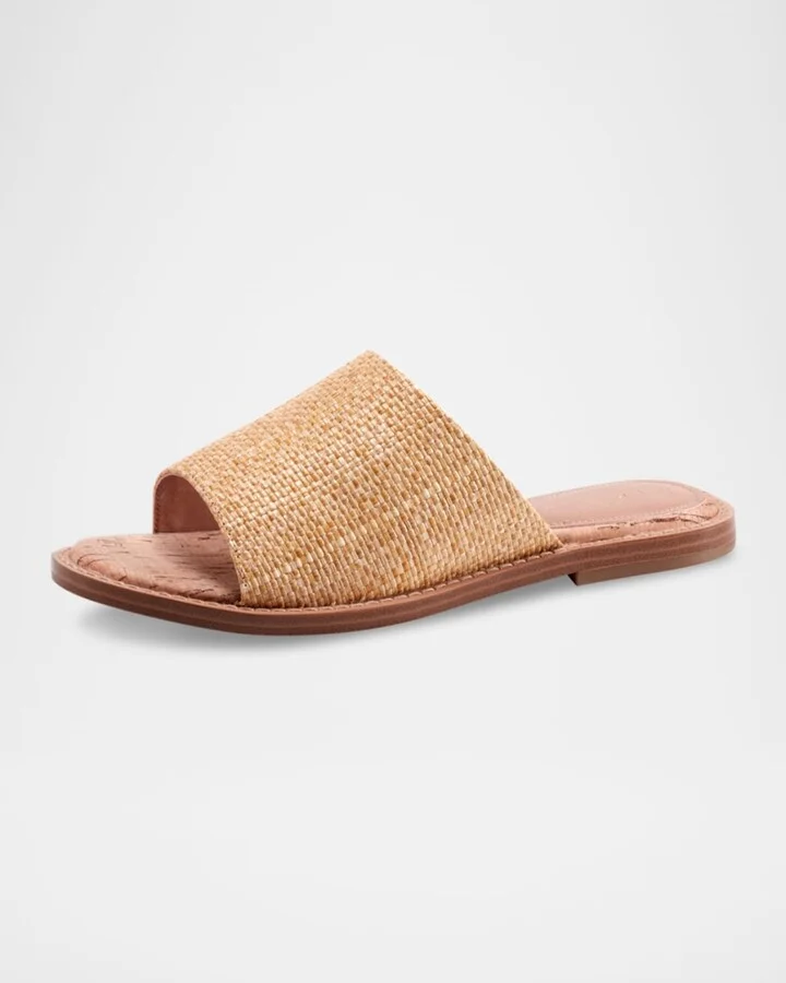 Grayce Woven Raffia and Leather Sandals - Image 4