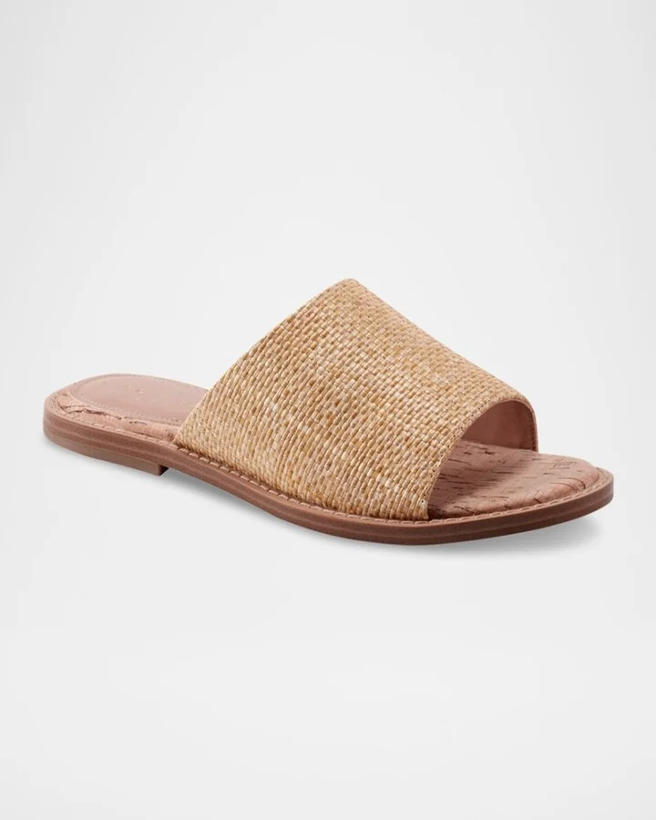 Grayce Woven Raffia and Leather Sandals - Image 6