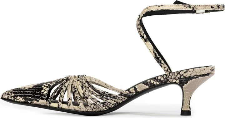Grazia 50 Ankle Strap Pointed Toe Kitten Heel Pump - Image 6