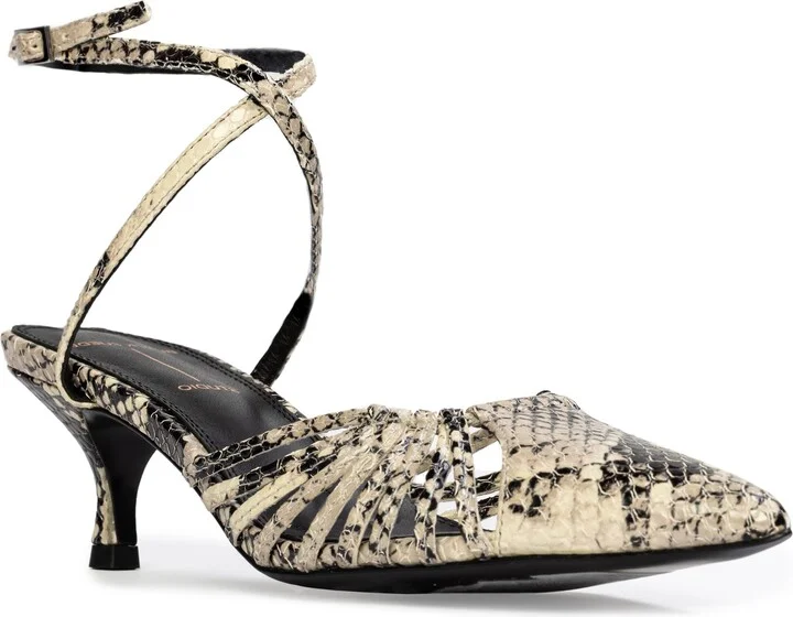 Grazia 50 Ankle Strap Pointed Toe Kitten Heel Pump