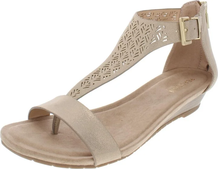 Great Gal Womens T-Strap Wedge Sandals