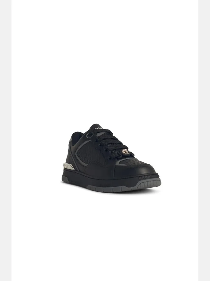'greca' Black Leather Blend Sneakers - Image 2