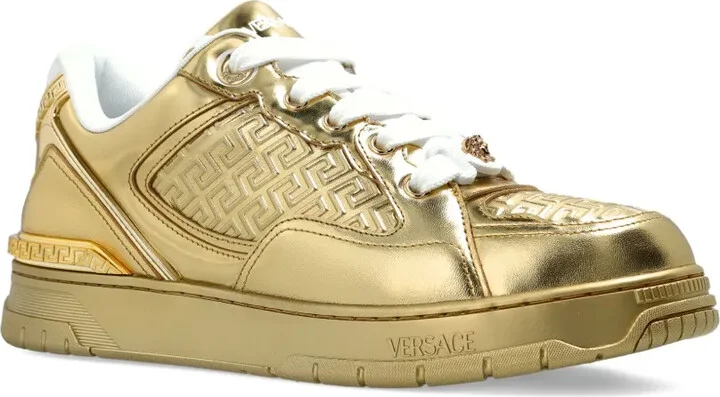 Greca-detail leather sneakers - Image 2