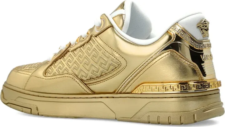 Greca-detail leather sneakers - Image 3