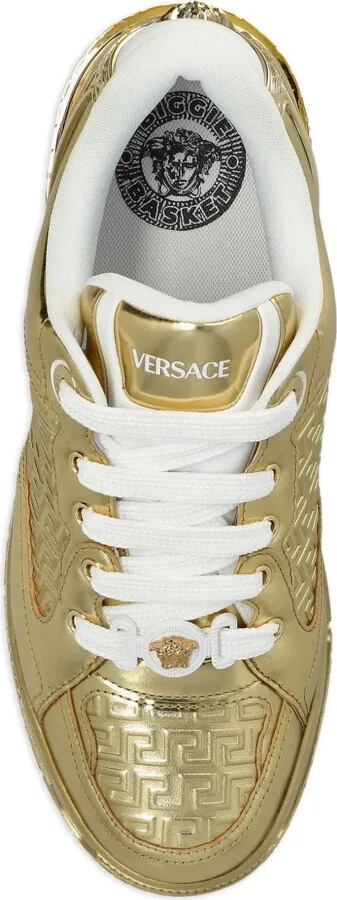 Greca-detail leather sneakers - Image 4