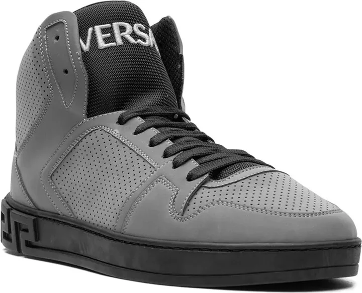 Greca-embossed high-top sneakers - Image 2