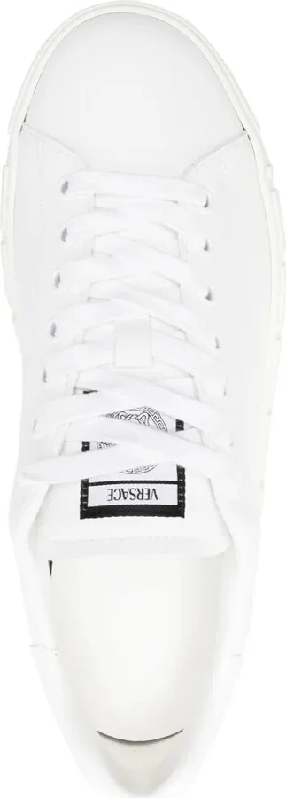 Greca-embossed leather sneakers - Image 4
