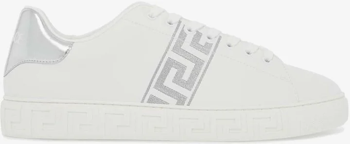 Greca Embroidered Low-Top Sneakers