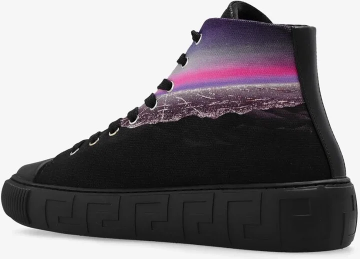 Greca Hills Print High-Top Sneakers - Image 2