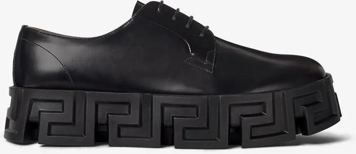Greca Labyrinth Lace-Up Derby Shoes