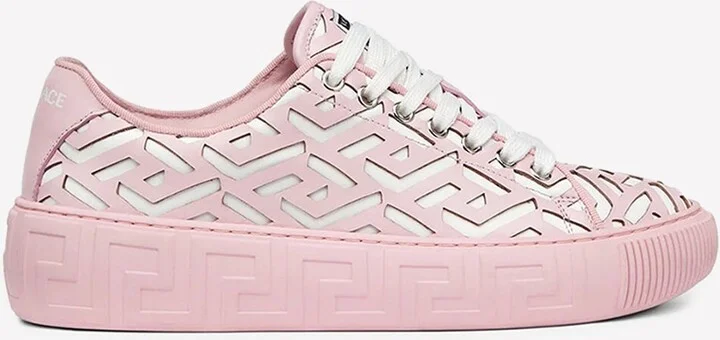 Greca Laser-Cut Low-Top Sneakers