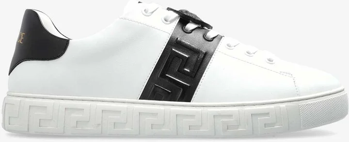 Greca Leather Low-Top Sneakers