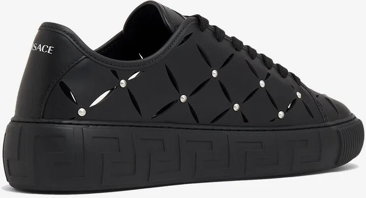 Greca Low-Top Leather Sneakers - Image 2
