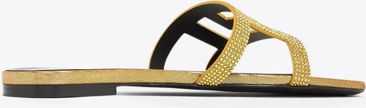 Greca Maze Crystal-Embellished Flat Sandals - Image 2