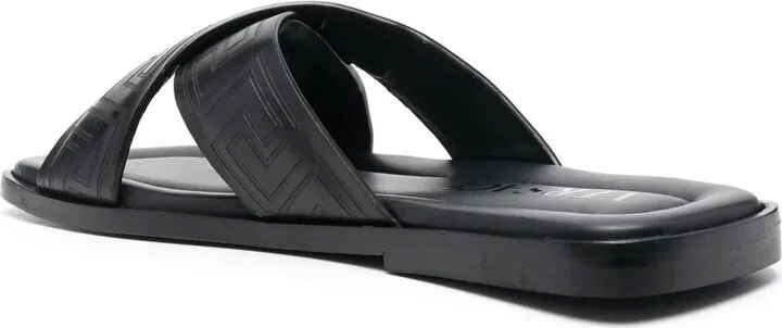 Greca-pattern open-toe slides - Image 3