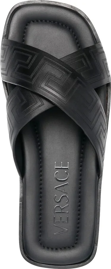 Greca-pattern open-toe slides - Image 4