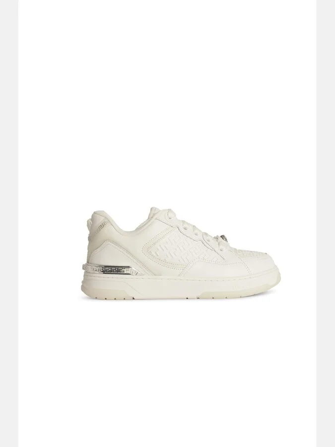 'greca' White Leather Blend Sneakers