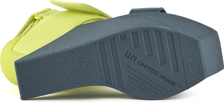 Green / Blue Delta Wedge Sandal - Cyber Lime - Image 7