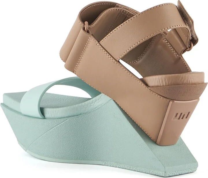 Green / Brown Delta Wedge Sandal - Fresh Mint - Image 4