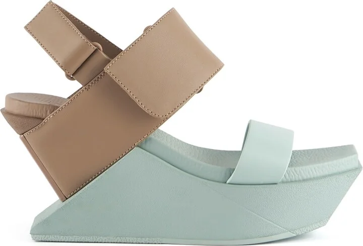 Green / Brown Delta Wedge Sandal - Fresh Mint