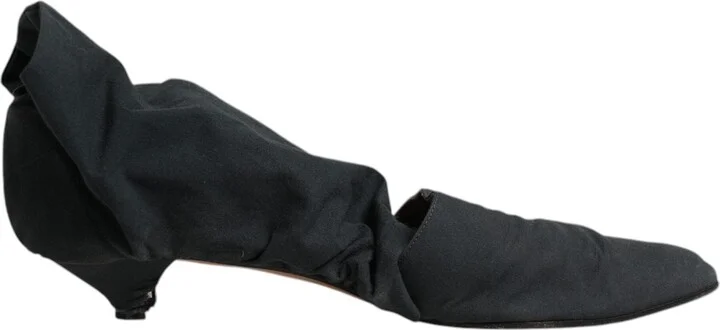 Green Cotton Sock Style Ankle Boots Women's Shoes (Pre-Owned)