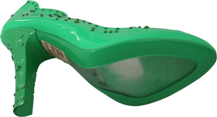 Green Crystal Floral Heels CINDERELLA Women's Shoes - Image 2