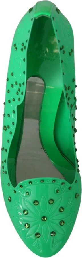 Green Crystal Floral Heels CINDERELLA Women's Shoes - Image 3