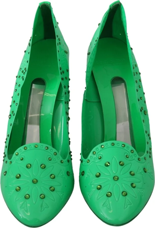 Green Crystal Floral Heels CINDERELLA Women's Shoes - Image 4