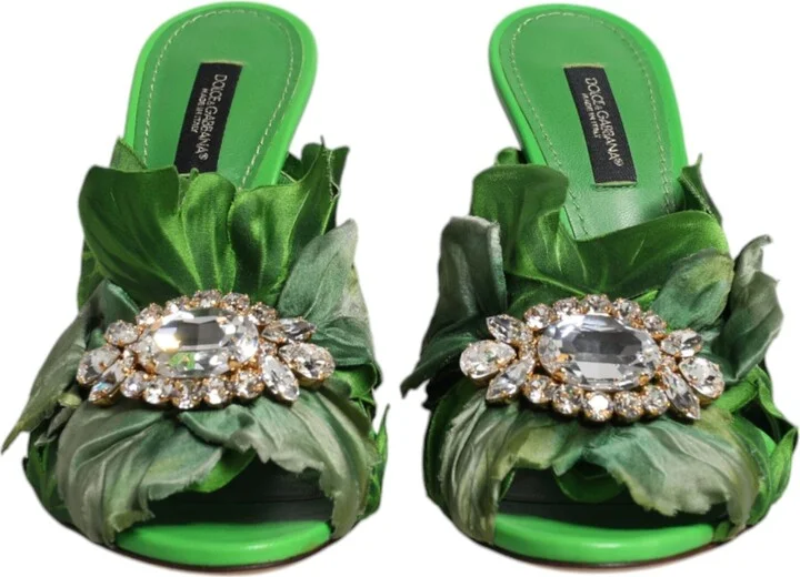 Green Crystal Slides KEIRA Sandal Women's Shoes - Image 2