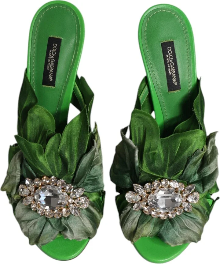 Green Crystal Slides KEIRA Sandal Women's Shoes - Image 3