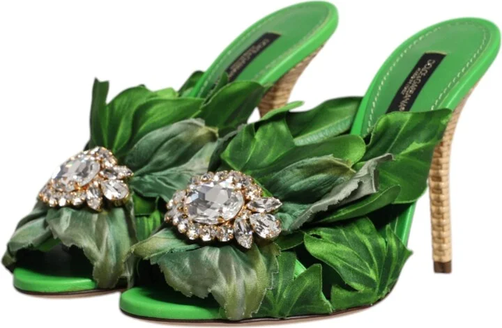 Green Crystal Slides KEIRA Sandal Women's Shoes - Image 4