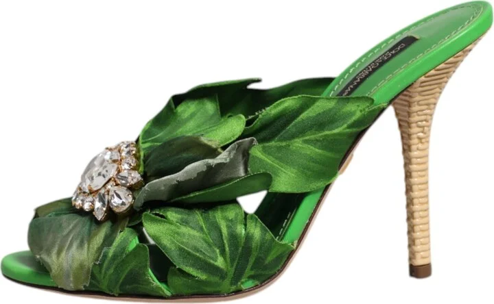 Green Crystal Slides KEIRA Sandal Women's Shoes - Image 6