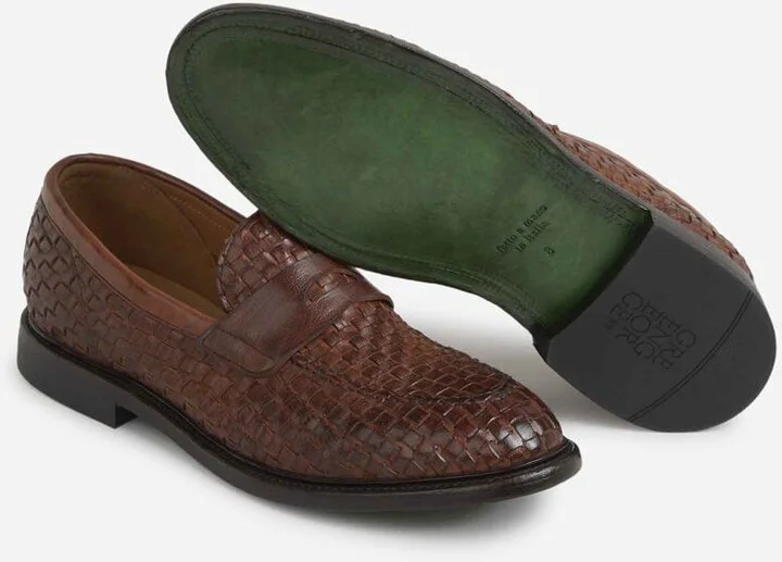 Green George Braided Leather Loafers - Image 4