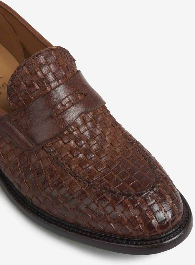 Green George Braided Leather Loafers - Image 5