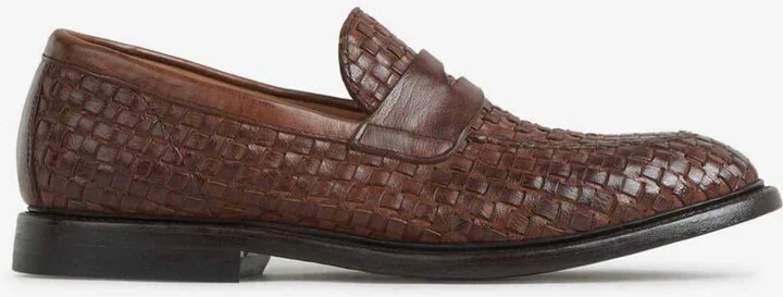Green George Braided Leather Loafers