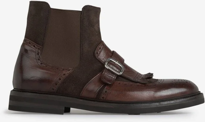 Green George Buckle Ankle Boots