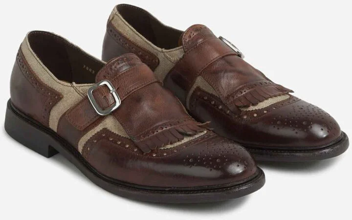 Green George Buckle Fringe Shoes - Image 2