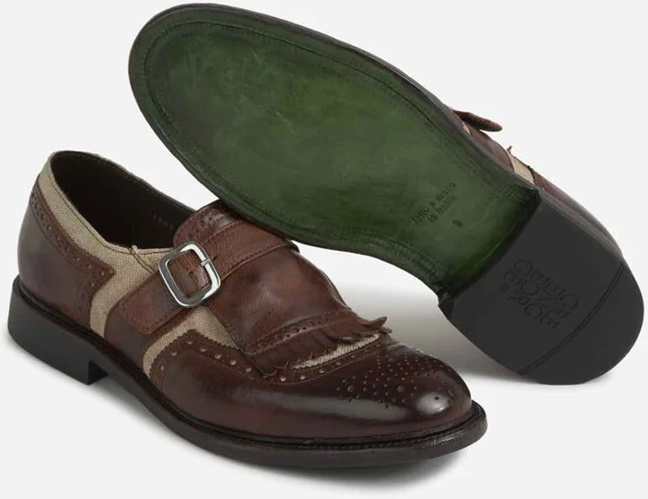 Green George Buckle Fringe Shoes - Image 4