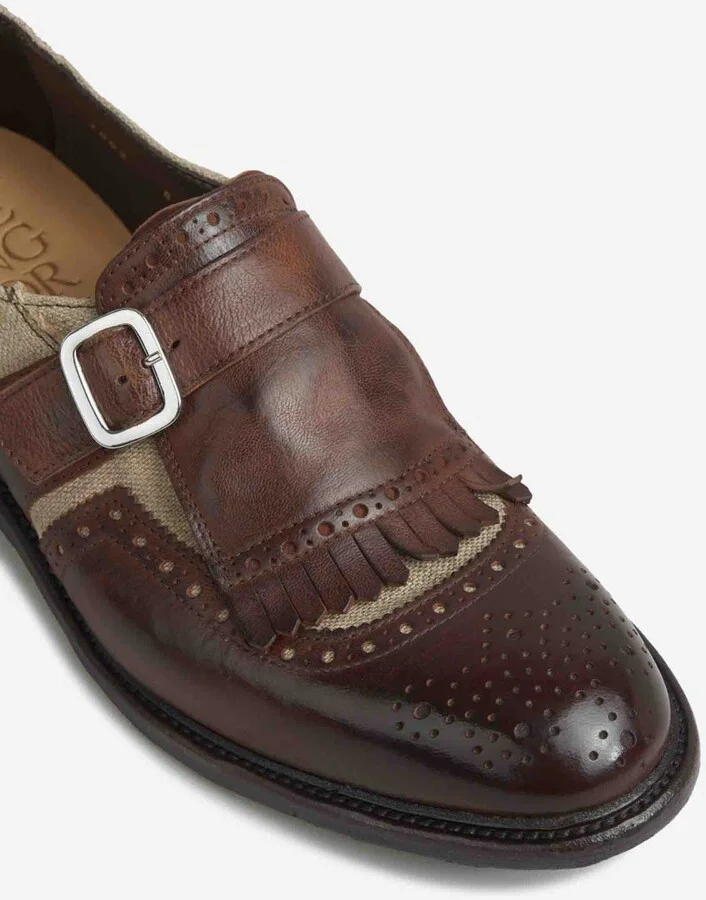 Green George Buckle Fringe Shoes - Image 5