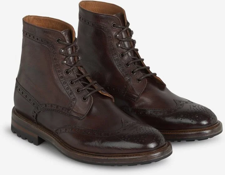 Green George Leather Brogue Ankle Boots - Image 2