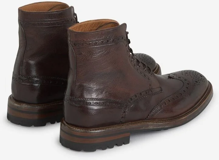 Green George Leather Brogue Ankle Boots - Image 3