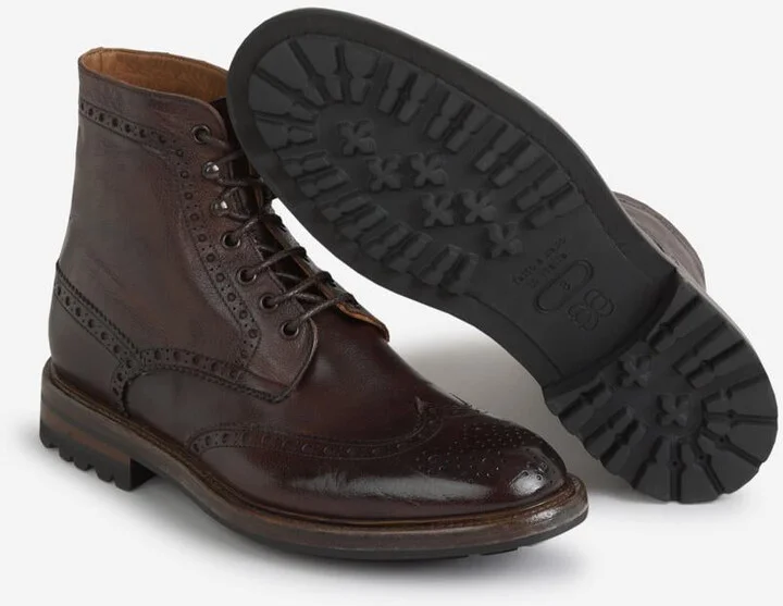 Green George Leather Brogue Ankle Boots - Image 4